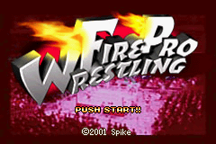 Fire Pro Wrestling title screen for GameBoy Advance